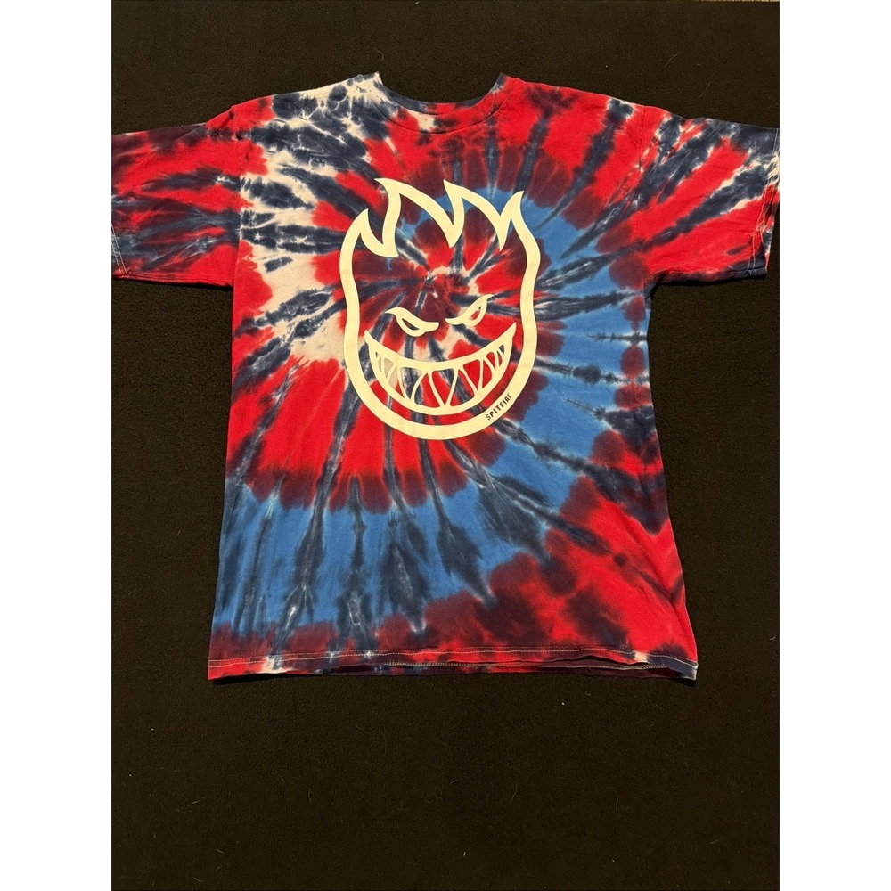 Spitfire Wheels Red, White & Blue Tie Dye Short Sleeve T-Shirt Mens